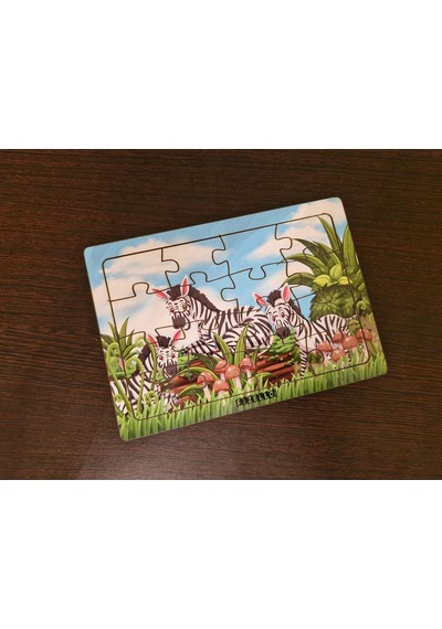 Zebralar 16 Parça Eğitici Öğretici Ahşap Çocuk Puzzle Yapboz Bebek Çocuk Oyuncak