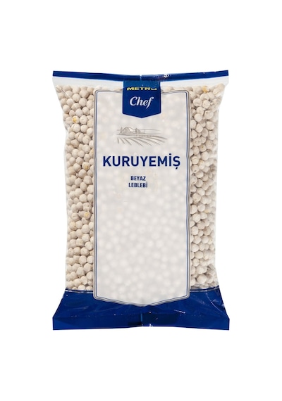 Metro Chef Beyaz Leblebi 1 Kg 9,25 Mm - Eşit Boy, Düşük Tuzlu, Gdo'suz Tarı