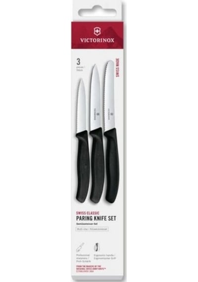 English Home Victorinox 6.7113.34 Swiss Classic 3lü Bıçak Set, Siyah Renkli