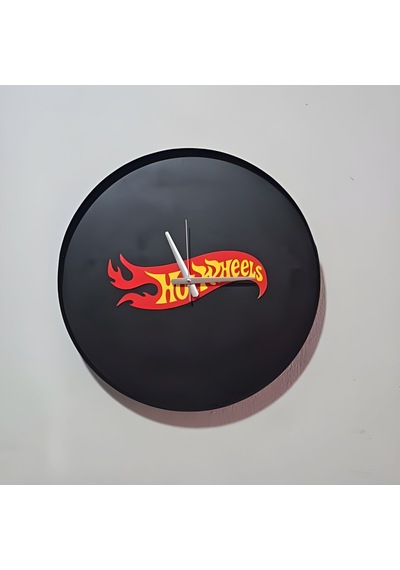 Hotwheels Temalı Duvar Saati Araçsız Siyah