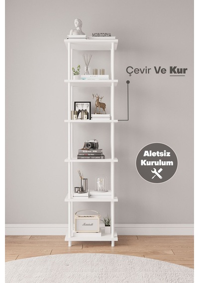 Çevir Kur 45 Cm Beyaz Kitaplık Bd 45 177 29 Cm Beyaz