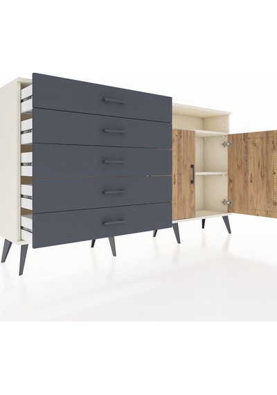 Arges Konsol 2 Raflı 5 Çekmeceli 2 Kapaklı 176x30x99 Aytaşı-çam/a Aytaşı-çam/antrasit Arges Konsol 2 Raflı 5 Çekmeceli 2 Kapaklı 176x30x99 Aytaşı-çam/a Aytaşı-çam/antrasit