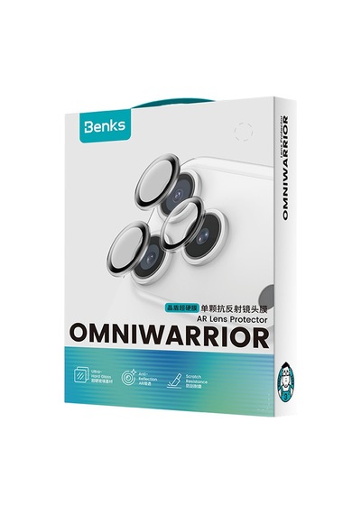 İphone Duo Uyumlu Benks Omniwarrior Kamera Lens Koruyucu + Kolay Uygulama Aparatlı Lacivert