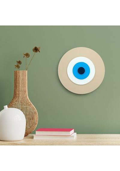Minimalist Somon Nazar Boncuğu El Yapımı Ahşap Büyük Nazarlık 20