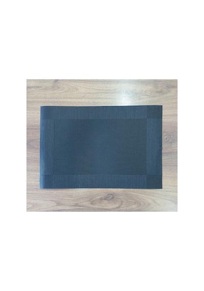 6 Kişilik Pvc Amerikan Servis Supla Seti - 30x45cm Siyah
