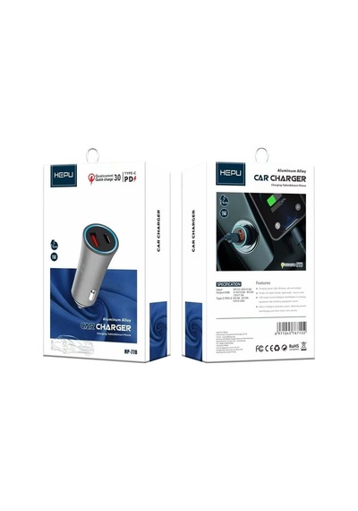 Hepu Hp-778 Araç Çakmaklık Şarj Aleti 20 Watt+type-c Apple Uyumlu iPhone Kablolu