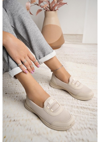 Nesilshoes Nesil Shoes Bsea 575 Bej Memory Foam Kadın Yürüyüş Ayakkabısı Nesilshoes Nesil Shoes Bsea 575 Bej Memory Foam Kadın Yürüyüş Ayakkabısı