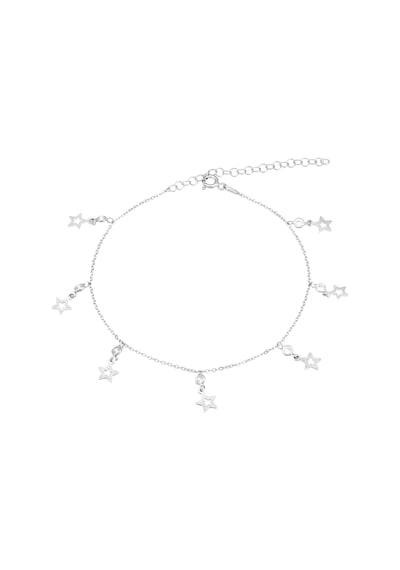Brezza Lusso Jewelry Yıldızlı Model Zirkon Taşlı Sallantılı Gümüş Kadın Ayak Halhal Gümüş
