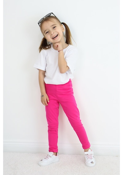Miababy Basic Kız Çocuk Tayt %100 Pamuk 6 Ay 5 Yaş Fuşya