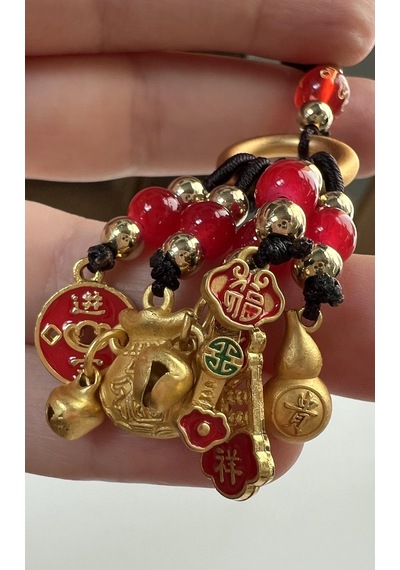 Feng Shui İyi Şans Ve Bereket Figürleri Charmlı Anahtarlık/ Çanta Süsü / Telefon Süsü