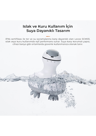 Lecoo SCM03 Taşınabilir IPX4 Kafa Bel Boyun Sırt Ayak Çok İşlevli Masaj Aleti Beyaz