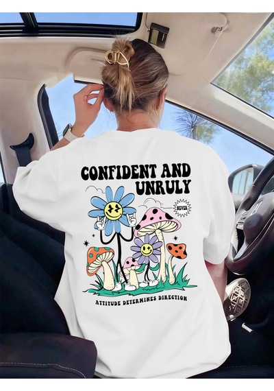 Noıssey Urban Pop Graphic Kadın Tişört Koleksiyonukod 5612 Beyaz