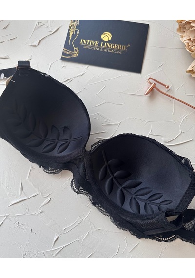 Jasmine Askıları Parlak Taşlı Hafif Destekli Dantelli Soft Cup İt Siyah