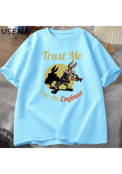 Flood Of Style Trust Me I'm An Engineer Engineering T-shirt Casual Cotton Short Sleeve Graphic T Shirts Men' Mavi
