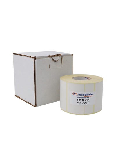 Eko Termal Terazi Etiketi 58mm X 40mm Ruloda 500 Adet 40mm Kuka Çapında Direk Termal Transfer E 1