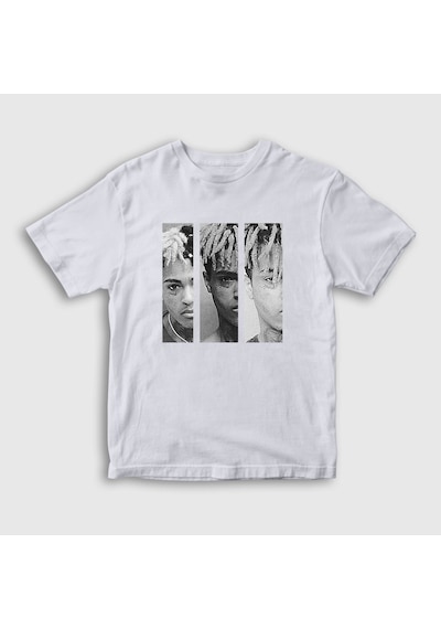 Presmono Unisex Çocuk Three Xxxtentacion T-shirt Beyaz