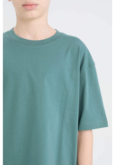 DeFacto Erkek Çocuk Oversize Geniş Kalıp Bisiklet Yaka Basic Düz Kısa Kollu Tişört B5927A825SMGN469