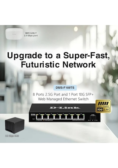 D-lınk Dms-f109ts 8+1 Port 10g Sfp+ Yönetimsiz Swıtch
