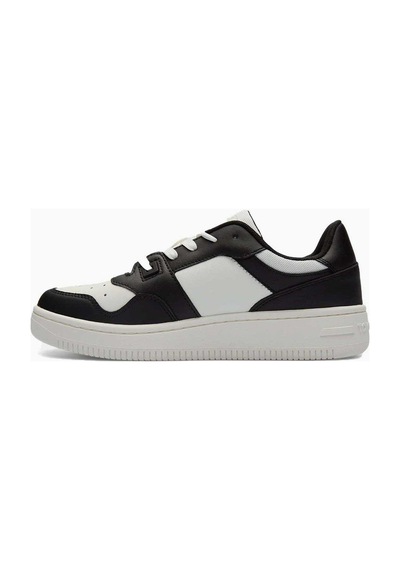 Kadın Tommy Hilfiger Retro Basket Low Top Sneakers En0en02505-5195 Black/ecru