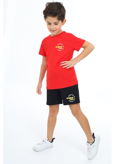 Toontoy Kids Toontoy Erkek Çocuk Baskılı Şortlu Takım Kırmızı