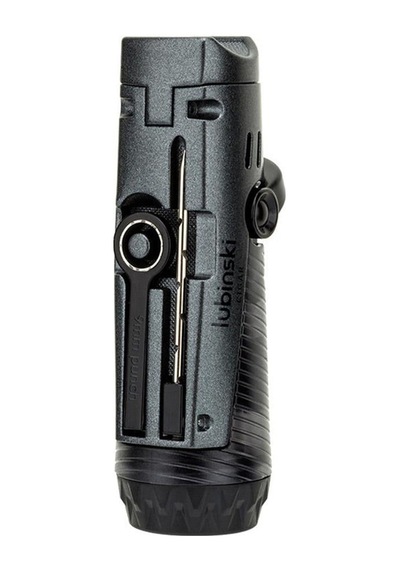 Lubinski Metal Gri Puro Seti 1 Torch Çakmak, 60 Ring V-cut Puro Kesici 8084at