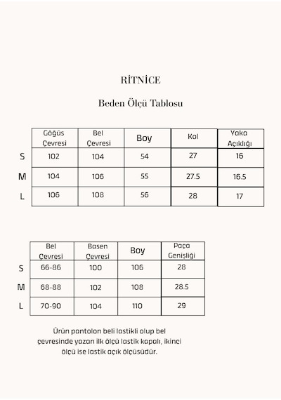 Ritnice Kadın Allegra Bağlamalı Bel Lastikli Pantolon Gömlek Dokuma Lacivert Alt Üst Takım