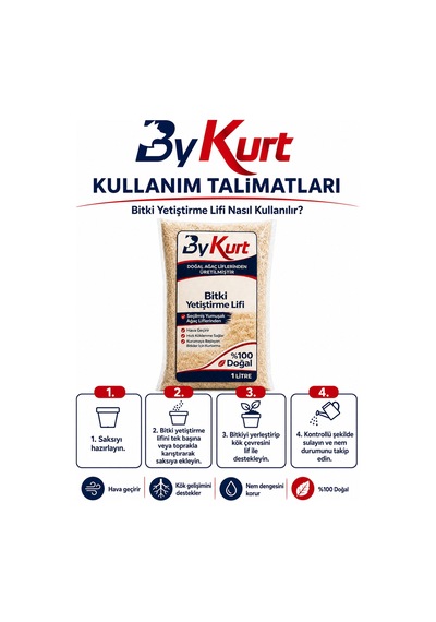 Bitki Yetiştirme Lifi 1 Litre Doğal Ağaç Liflerinden Üretilmiş Saksı, Orkide, Fide Ve Tohum Çimlendirme İçin Bitki Bakım Lifi 1 L