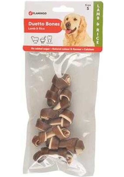 Flamingo S Duetto Kuzu ve Pirinçli 6 CM Köpek Ödül Kemiği 6'lı 90 G
