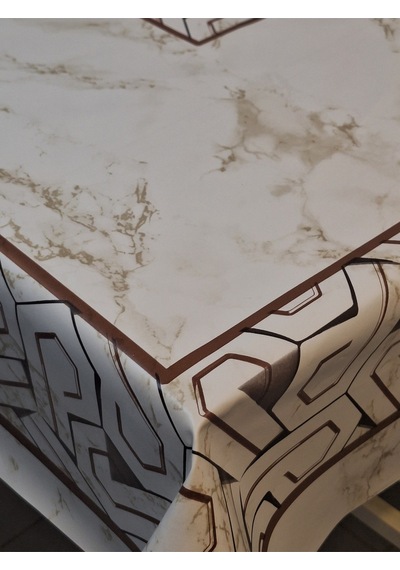Dora Pano Elyaf Tabanlı Pvc Muşamba - Desenli Silinebilir 120 X 140 Hazır Masa Örtüsü Kmp40 Kahverengi