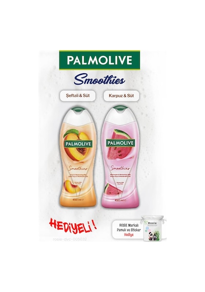 Palmolive Smoothies 2'li 450 Ml Duş Jeli, Rosıe Pamuk Hediye Fresh
