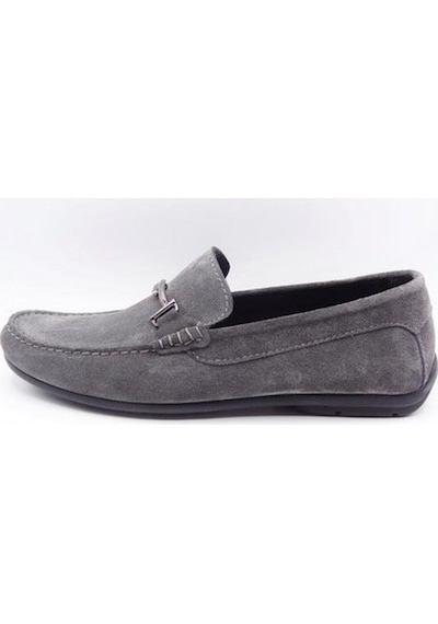 King Shoes 3210 Gri Süet Erkek Ayakkabı