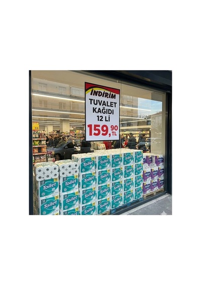 Market İndirim Afişi Kuşe Kağıt 32x45 Cm 50 Li Pk.