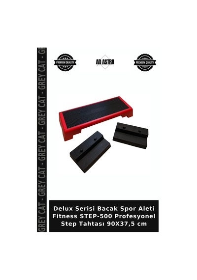 Delux Serisi Bacak Spor Aleti Fitness Step-500 Profesyonel Step Tahtası 90x37,5 Cm