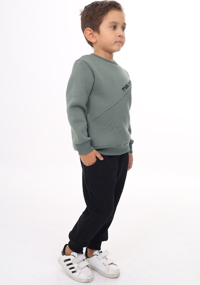 Toontoy Kids Toontoy Erkek Çocuk 2'li Takım Baskılı Bisiklet Yaka Asimetrik Sweatshirt & Beli Paçası Lastikli Cepli Jogger Eşofman Altı Yeşil Toontoy Kids Toontoy Erkek Çocuk 2'li Takım Baskılı Bisiklet Yaka Asimetrik Sweatshirt & Beli Paçası Lastikli Cepli Jogger Eşofman Altı Yeşil