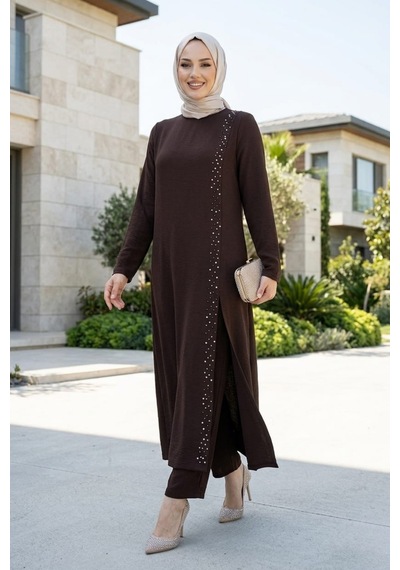 Hb Harma Time Butik Kadın İnci İşlemeli Kahverengi Tunik-pantolon İkili Takım Kahverengi Kahverengi Hb Harma Time Butik Kadın İnci İşlemeli Kahverengi Tunik-pantolon İkili Takım Kahverengi Kahverengi