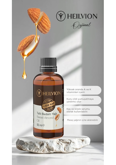 Tatlı Badem Yağı %100 Saf Ve Doğal Soğuk Sıkım Kaş & Kirpik Bakımı,e Vitamini 50 ML