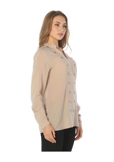 Bulalgiy Kadın Pudra Düğme Bluz - Bga737883