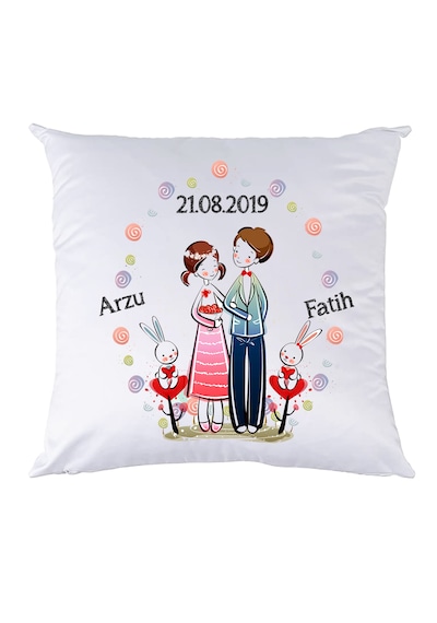 Aşık Romantik Çift Sevgililer Günü Hediyesi Isimli Yastık