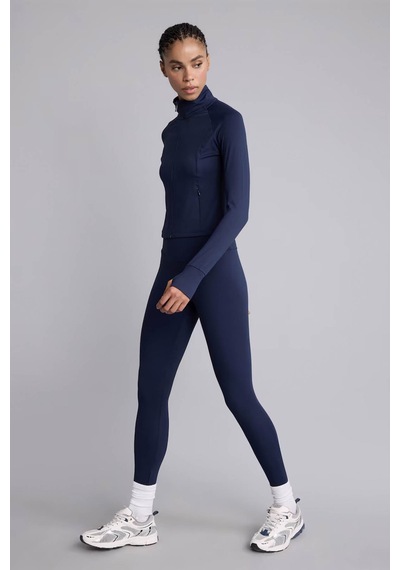 Defacto Ultra Yumuşak Beli Saran Sporcu İndigo Kadın Tayt H5292ax/ın187