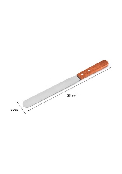 Borox Tahta Saplı Spatül Bıçaklı Paslanmaz Spatula 23 CM