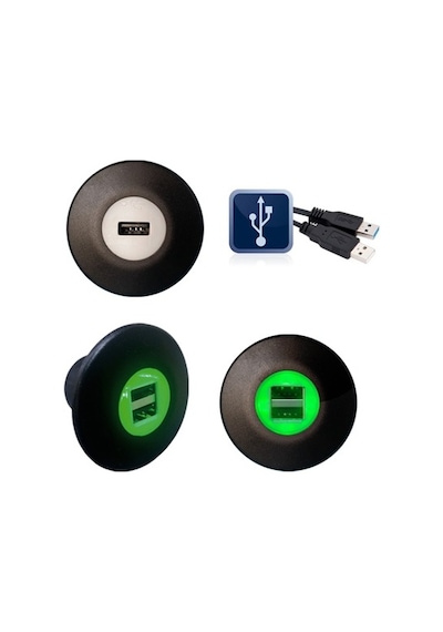 Sanel - 10V - 30V Usb Şarj Ünitesi - Yeşil Ledli