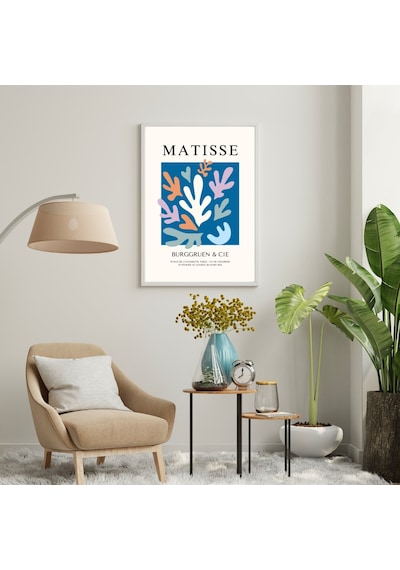 Mavinin Büyüsü Matisse Duvar Tablosu Çerçeveli 2'li Set Siyah Renk 21 X 30 Boyut/ebat