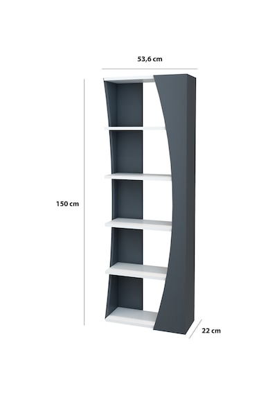 İskandinav Model 6 Raflı Kitaplık Dekoratif Salon Kitaplığı Ofis Kitaplığı Gri İskandinav Model 6 Raflı Kitaplık Dekoratif Salon Kitaplığı Ofis Kitaplığı Gri