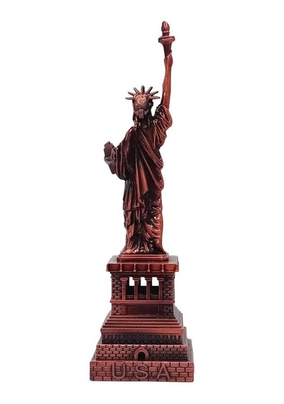 Vintage Metal Usa Özgürlük Heykeli Biblo Antik Bakır 15 Cm