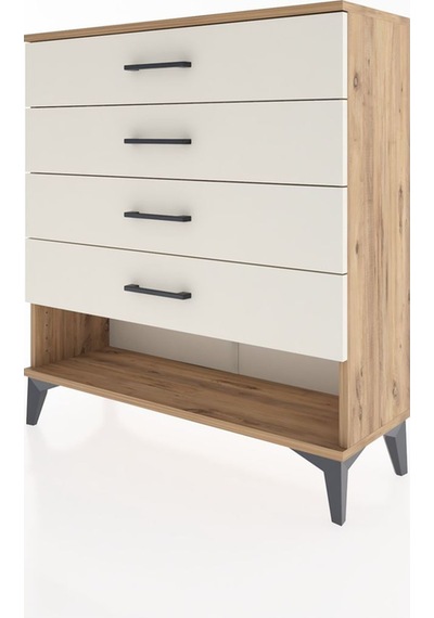 Arges Şifonyer 4 Çekmeceli 88x30x96 Çam-aytaşı Çam