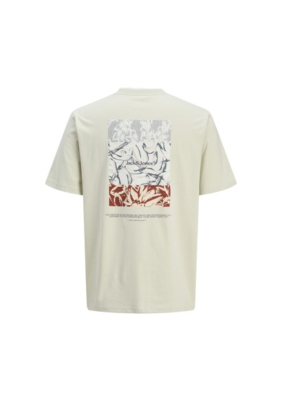 Jack & Jones Erkek Sirt Baskili Bisiklet Yaka Tisört - Split - 12297539 Celadon Tint