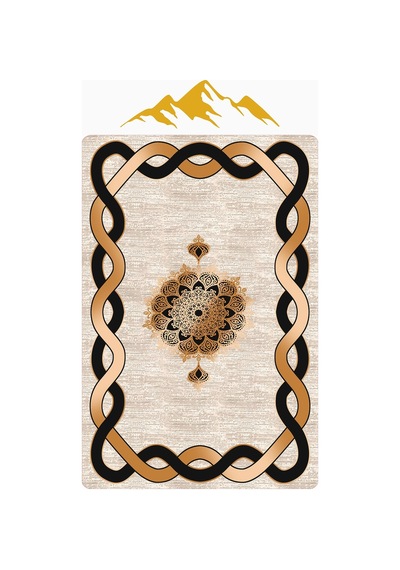 Modern Desenli Dijital Baskı Kaymaz Taban Halı H0175 Renkli