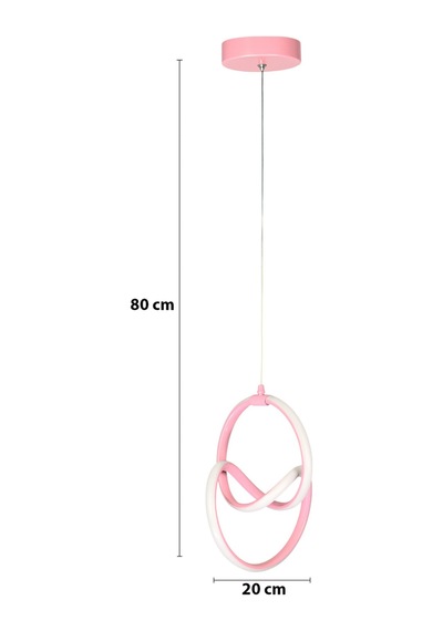 Doruk Pembe Renk Modern Tasarım - Salon - Mutfak - Hol Beyaz Led Sarkıt Avize Pembe