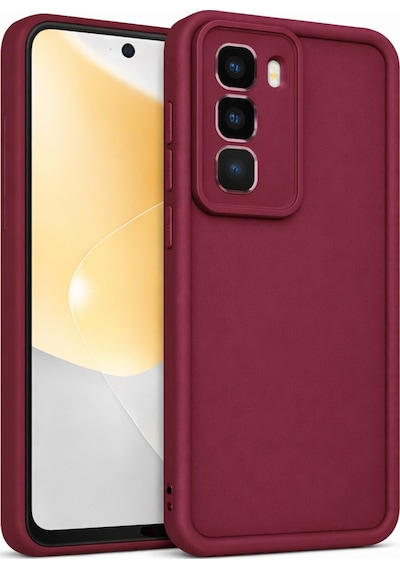 Infinix Hot 50 Pro Uyumlu Kamera Çıkıntılı Mat Silikon Telefon Kılıfı Bordo