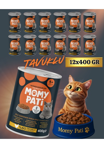 Tavuklu Konserve Kedi Maması 400 Gr X 12 Adet Yetişkin Kediler İçin